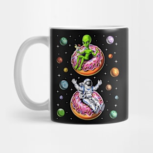 Astronaut Alien Riding Donut Mug